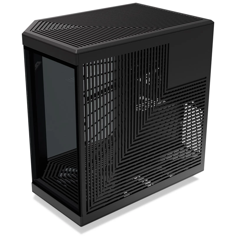 HYTE Y70 Touch Black Mid Tower behuizing met panorama-temperglas en 14,1 inch touchscreen, ATX/E-ATX, verticale GPU-houder