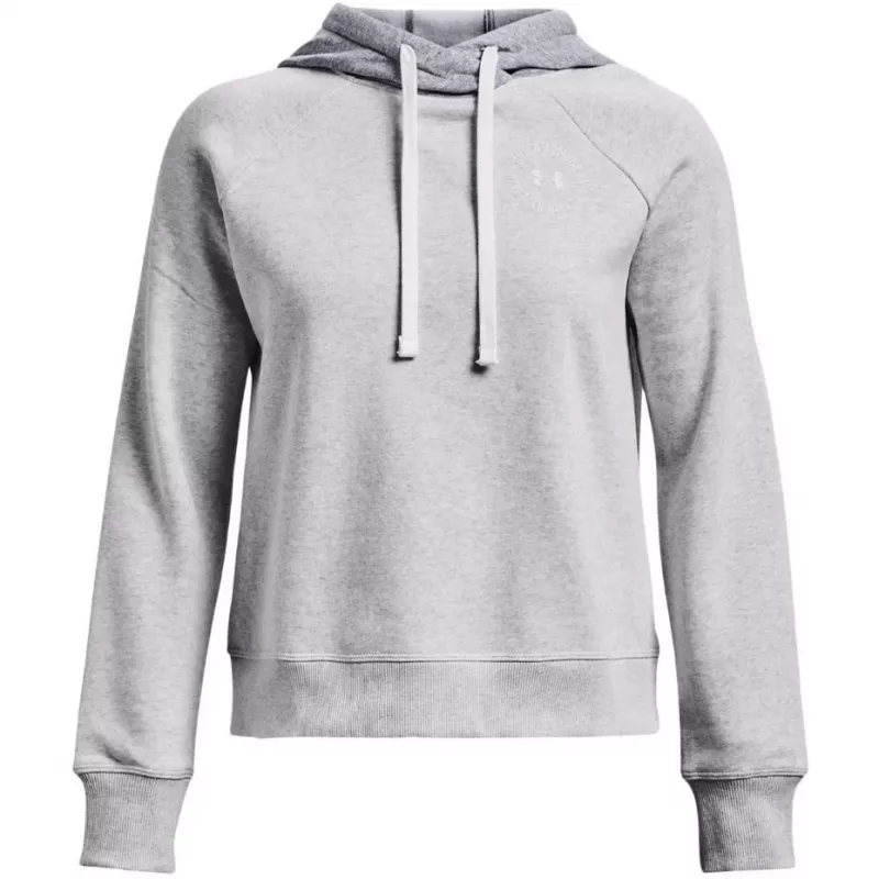 Under Armour dames Rival Fleece Colourblock hoodie mod grijs/wit
