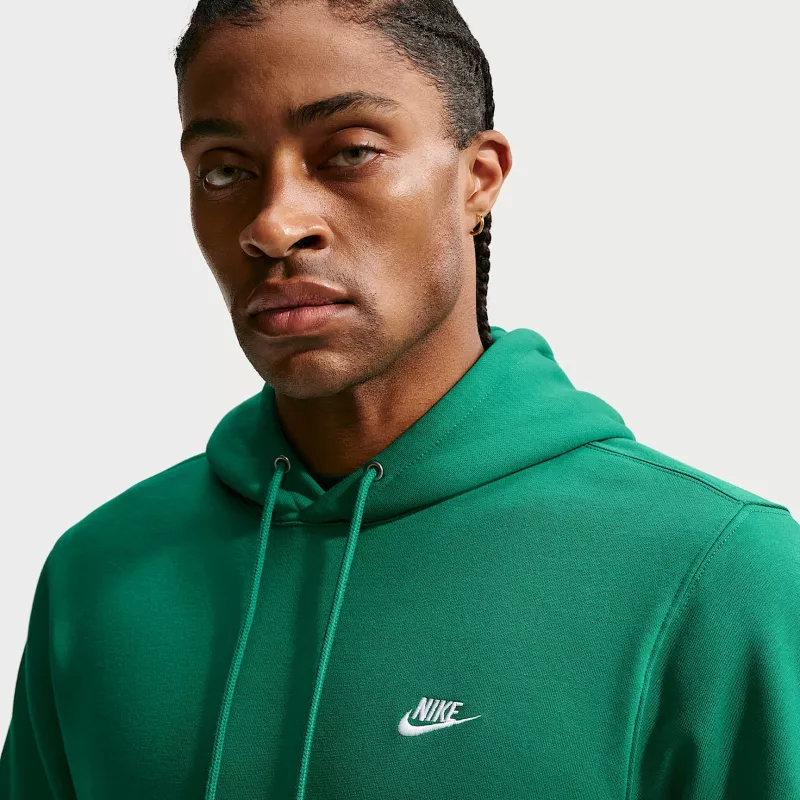 Nike Club Fleece Heren Hoodie Malachietgroen Maat S