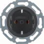 Hager WTS1100BG Witty SCHUKO-stopcontact met steekklemmen, glasraam, glanzend zwart