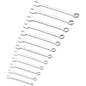 STANLEY ST-STMT82843-0 12-delige combinatiesleutelset 8-19 mm, chroom-vanadiumstaal, hoogglans gepolijst, OGV 12-punts ringzijde