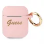 GUESS GUA2SSSI AirPods 1/2 hoesje roze siliconen Vintage Script