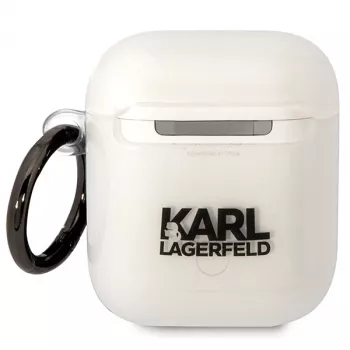 Karl Lagerfeld KLA2HNCHTCT AirPods 1/2 hoesje transparant Ikonik Choupette