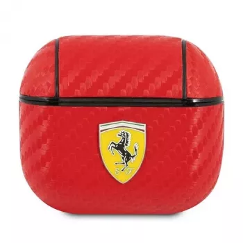 Ferrari FESA3CARE On Track AirPods 3 hoesje rood PU carbon