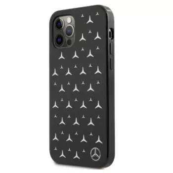 Mercedes-Benz iPhone 12 Pro Max hardcase zilveren sterrenpatroon zwart