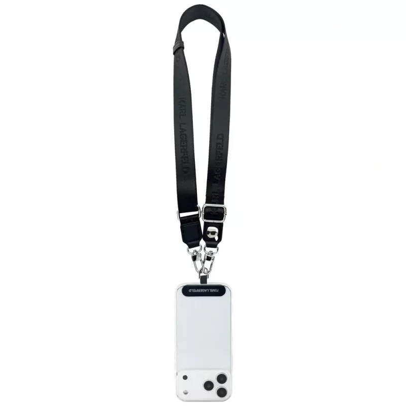 Karl Lagerfeld universele strap tether patch Karl Metal Logo zwart