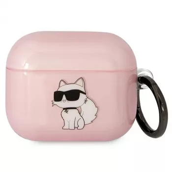 Karl Lagerfeld KLA3HNCHTCP AirPods 3 hoesje roze Ikonik Choupette