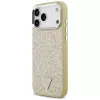 GUESS Glitter Triangle Logo MagSafe-hoesje voor iPhone 17 Pro Max - goud