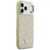 GUESS Glitter Triangle Logo MagSafe-hoesje voor iPhone 17 Pro Max - goud