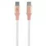 GUESS GUCCLALRGDP USB-C naar USB-C snellaadkabel 1,5 m roze met reliëflogo