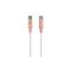 GUESS GUCCLALRGDP USB-C naar USB-C snellaadkabel 1,5 m roze met reliëflogo