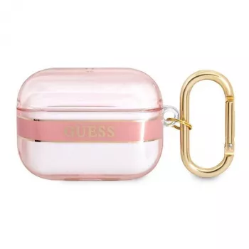GUESS AirPods Pro hoesje met draagriem roze Strap Collection