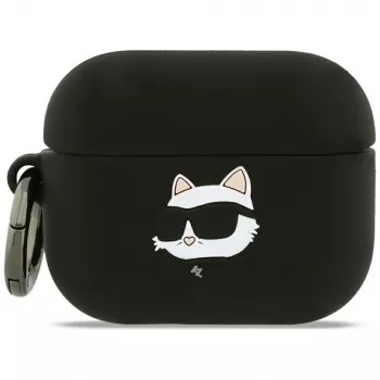 Karl Lagerfeld siliconen Choupette Head 3D hoesje voor AirPods Pro 3 - zwart