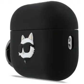 Karl Lagerfeld siliconen Choupette Head 3D hoesje voor AirPods Pro 3 - zwart