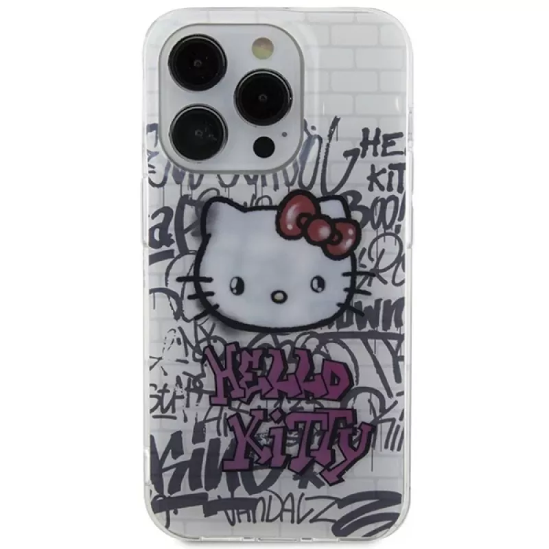 Hello Kitty HKHCP13LHDGPHT iPhone 13 Pro / 13 6,1 inch witte hardcase IML Kitty On Bricks Graffiti
