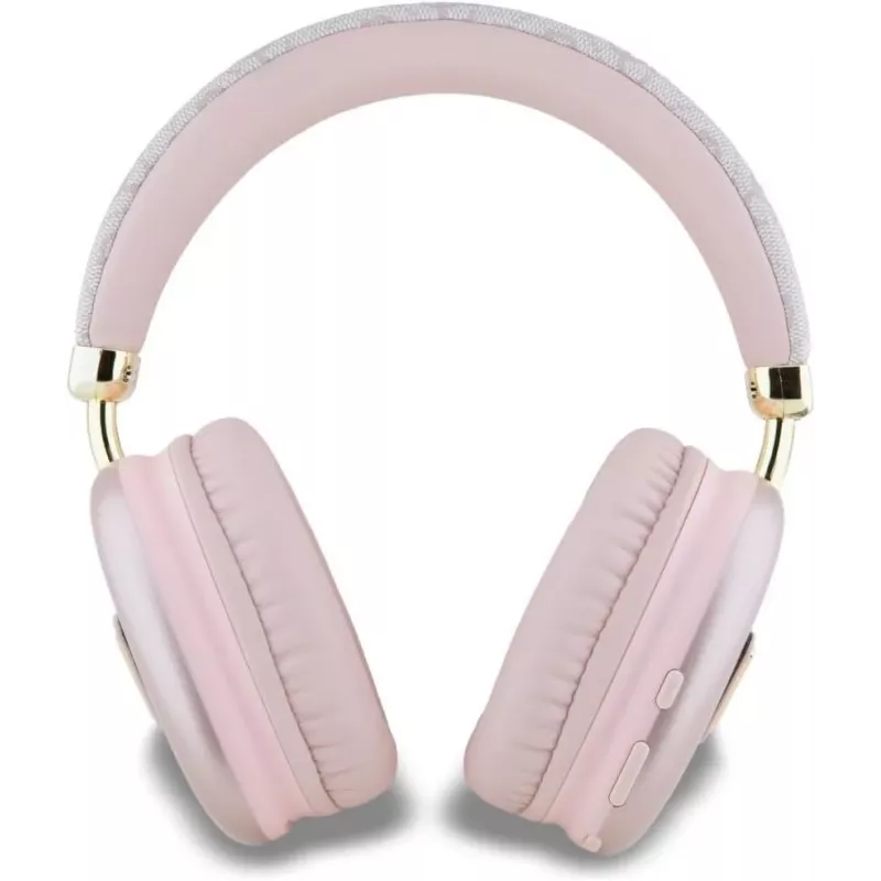 GUESS PU-leer 4G Triangle Logo Bluetooth stereohoofdtelefoon roze