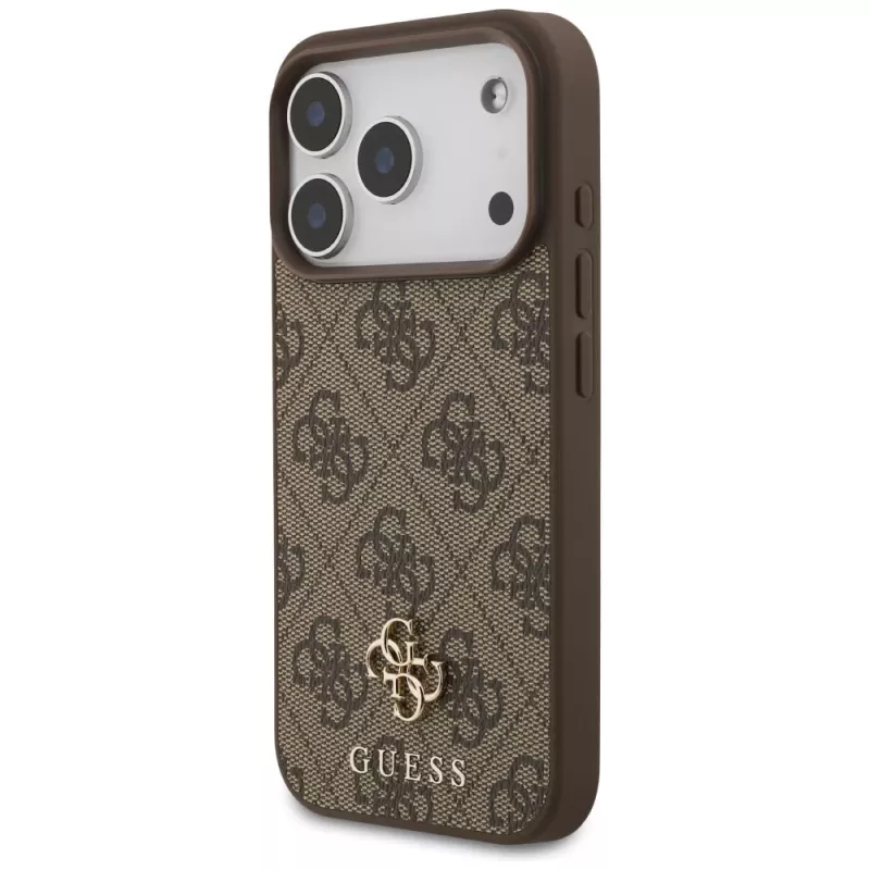 GUESS 4G Small Classic Logo MagSafe-hoesje voor iPhone 18 Pro / 17 Pro - bruin