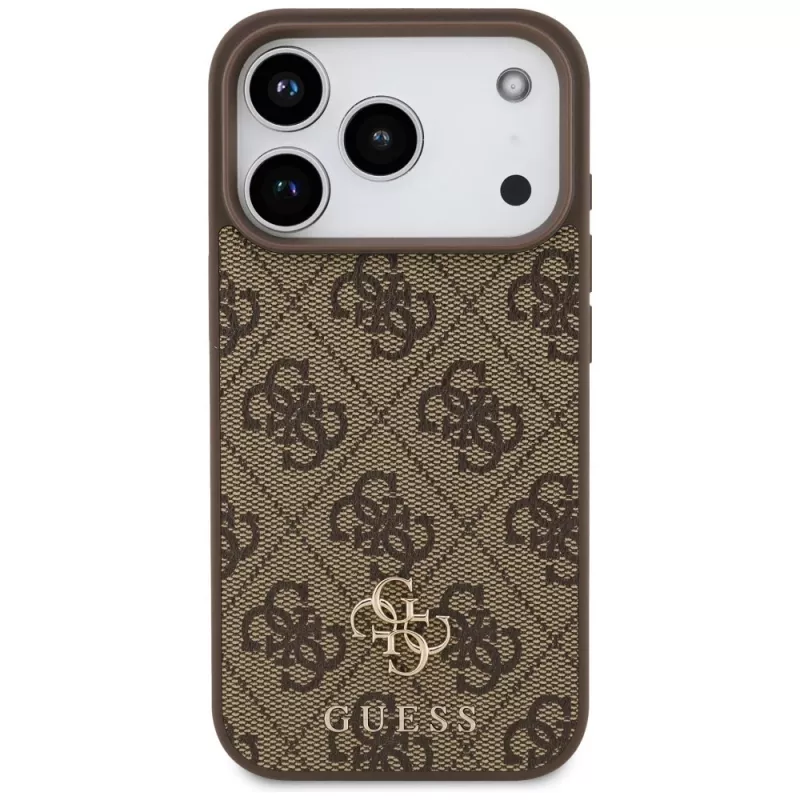 GUESS 4G Small Classic Logo MagSafe-hoesje voor iPhone 18 Pro / 17 Pro - bruin