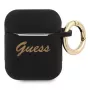 Guess GUA2SSSK AirPods 1/2 hoesje zwart siliconen Vintage Script