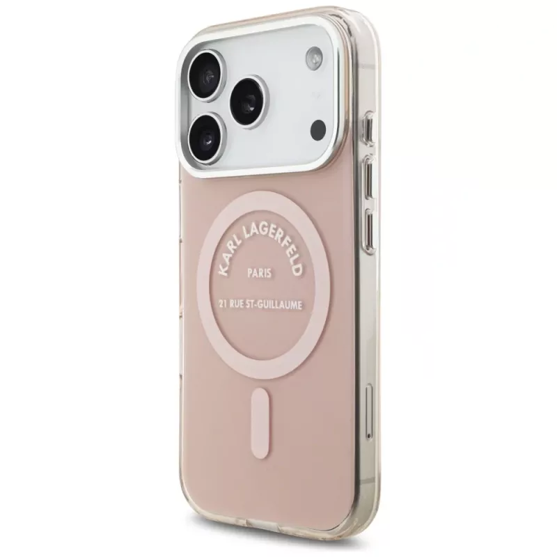 Karl Lagerfeld IML Karl RSG Logo MagSafe-hoesje voor iPhone 17 Pro, Roze
