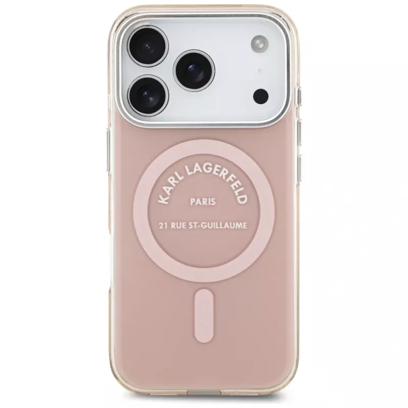 Karl Lagerfeld IML Karl RSG Logo MagSafe-hoesje voor iPhone 17 Pro, Roze