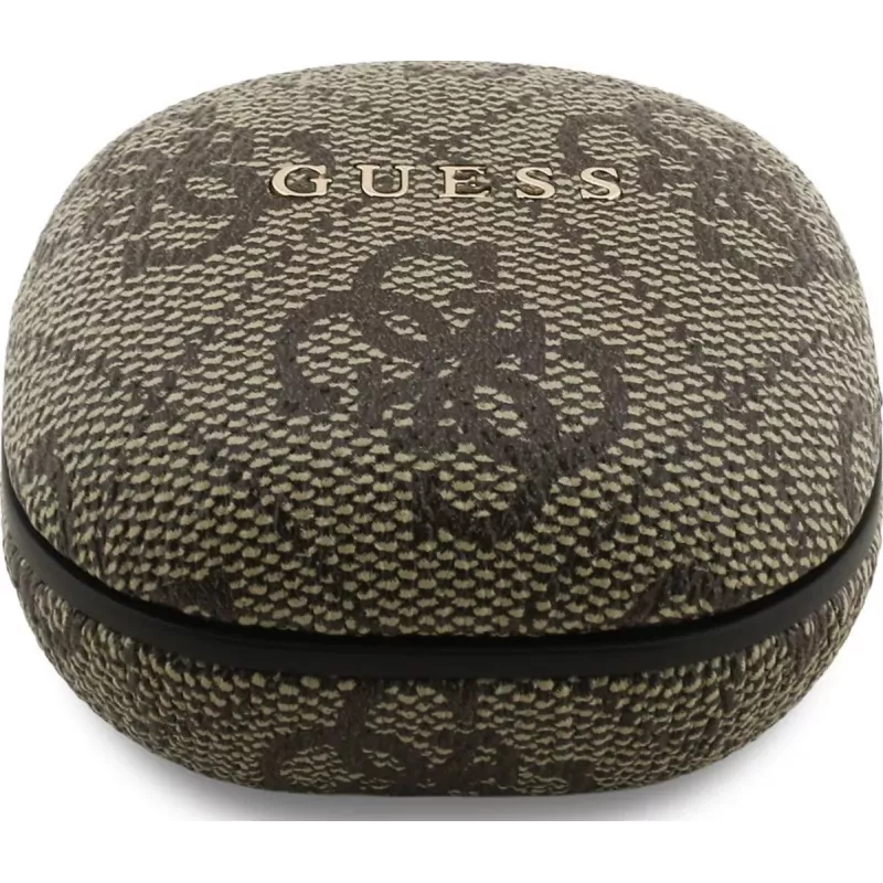Guess 4G Classic Metal Logo True Wireless oordopjes met ENC en oplaadcase (bruin)