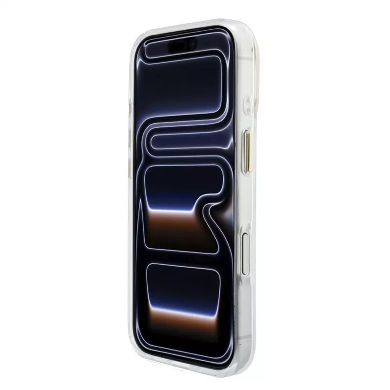 GUESS 4G Script Metal beschermhoesje voor iPhone 18 Pro Max / 17 Pro Max - wit