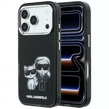 Karl Lagerfeld Smooth Karl & Choupette Bodies Sketch MagSafe-hoesje voor iPhone 18 Pro / 17 Pro - zwart
