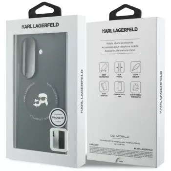 Karl Lagerfeld Karl & Choupette Pins MagSafe-hoesje voor Samsung Galaxy Z Fold 8 Ultra - zwart