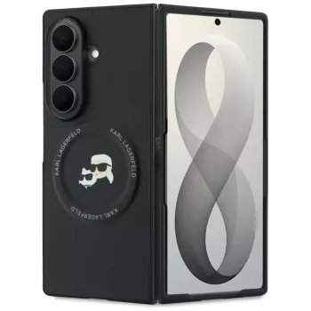 Karl Lagerfeld Karl & Choupette Pins MagSafe-hoesje voor Samsung Galaxy Z Fold 8 Ultra - zwart