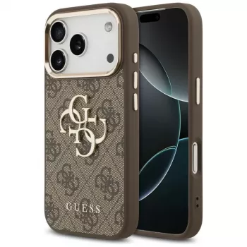 GUESS 4G Big Classic Logo hoesje voor iPhone 17 Pro / 18 Pro - bruin & goud