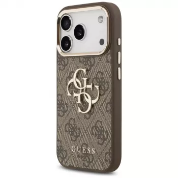 GUESS 4G Big Classic Logo hoesje voor iPhone 17 Pro / 18 Pro - bruin & goud