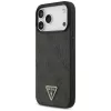 GUESS Leder 4G Triangle Strass MagSafe case voor iPhone 18 Pro Max / 17 Pro Max - zwart