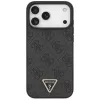 GUESS Leder 4G Triangle Strass MagSafe case voor iPhone 18 Pro Max / 17 Pro Max - zwart
