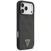 GUESS Leder 4G Triangle Strass MagSafe case voor iPhone 18 Pro Max / 17 Pro Max - zwart