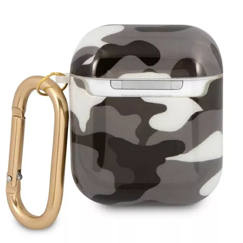 Guess GUA2UCAMG AirPods 1/2 hoesje zwart Camo-collectie