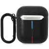 BMW BMA222PVTK lederen etui met gebogen lijnendesign voor AirPods 1/2 - zwart