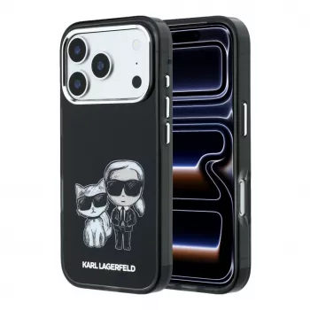 Karl Lagerfeld IML Karl & Choupette Bodies Sketch Print MagSafe-hoesje voor iPhone 18 Pro / 17 Pro - zwart