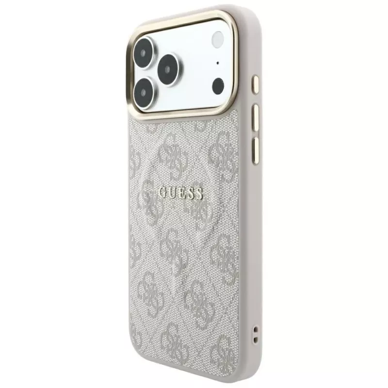 GUESS Embossed 4G Classic MagSafe-hoesje voor iPhone 17 Pro Max / 18 Pro Max - roze