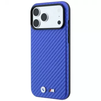 BMW M Carbon Metal Logo MagSafe-hoesje voor iPhone 18 Pro / 17 Pro - blauw