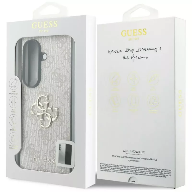Guess Big 4G Logo PU-hoesje voor Samsung Galaxy Z Fold 8 Ultra – roze