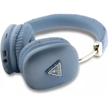 GUESS 4G Triangle Logo draadloze over-ear-koptelefoon Bluetooth 5.3 blauw
