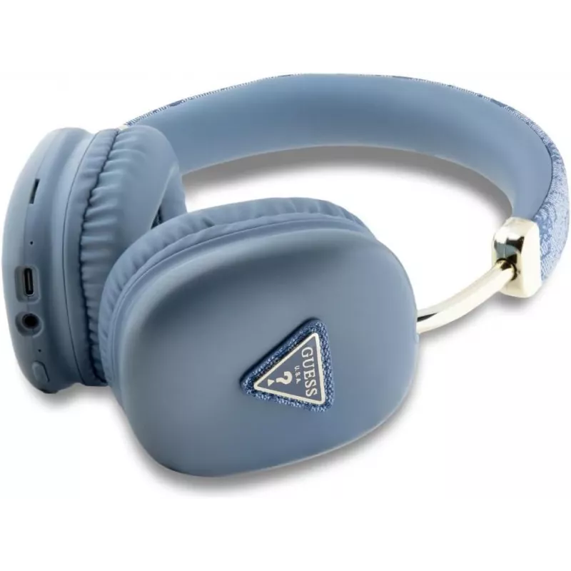 GUESS 4G Triangle Logo draadloze over-ear-koptelefoon Bluetooth 5.3 blauw