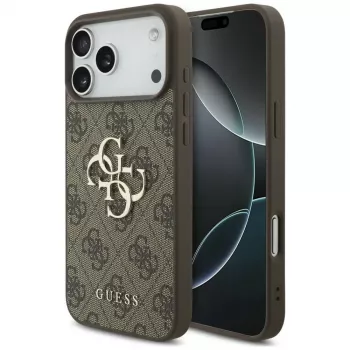 GUESS 4G Big Logo achterkanthoesje voor Apple iPhone 17 Pro / 18 Pro - bruin