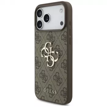 GUESS 4G Big Logo achterkanthoesje voor Apple iPhone 17 Pro / 18 Pro - bruin