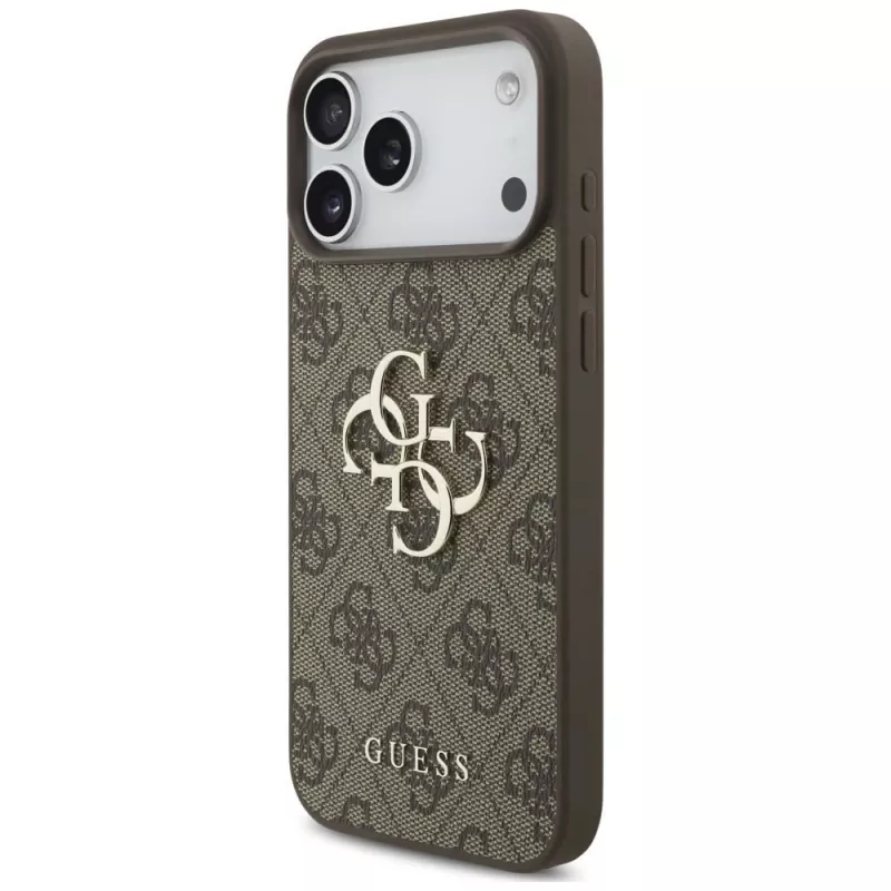 GUESS 4G Big Logo achterkanthoesje voor Apple iPhone 17 Pro / 18 Pro - bruin