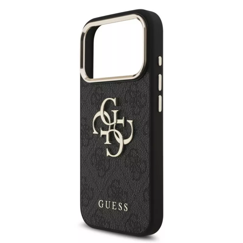 GUESS 4G Big Classic Logo hoesje voor iPhone 18 Pro Max / 17 Pro Max - zwart & goud