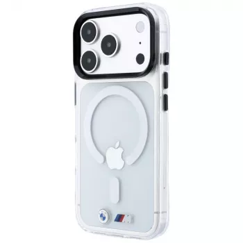 BMW M IML Glanzend Metaal-logo & Sierstrips MagSafe-hoesje voor iPhone 18 Pro / 17 Pro - transparant