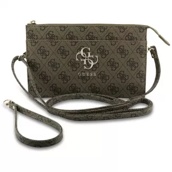 Guess Phone Pouch 4G Big Logo - bruine crossbody-tas met kaartvakken