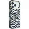 Karl Lagerfeld IML Signature Zebra Glitter MagSafe-hoesje voor iPhone 18 Pro Max / 17 Pro Max - goud